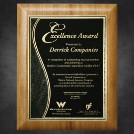 Personalized Bamboo Plaque 9" x 12" with Lasered Plate  Personalized Bamboo Plaque 9" x 12" with Lasered Plate