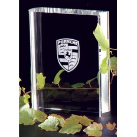 6 3/4" Crystal Book Award with Logo  6 3/4" Crystal Book Award with Logo