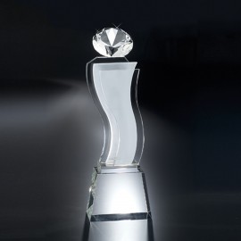 13" Esmeralda Crystal Diamond Award with Logo  13" Esmeralda Crystal Diamond Award with Logo