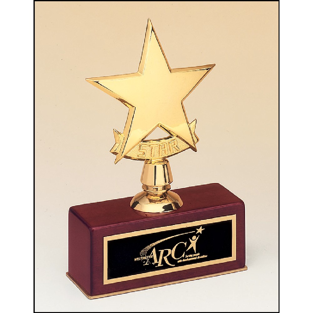 Laser-etched Star Casting on Rosewood Piano Finish Base 5x7.5 Laser-etched Star Casting on Rosewood Piano Finish Base 5x7.5