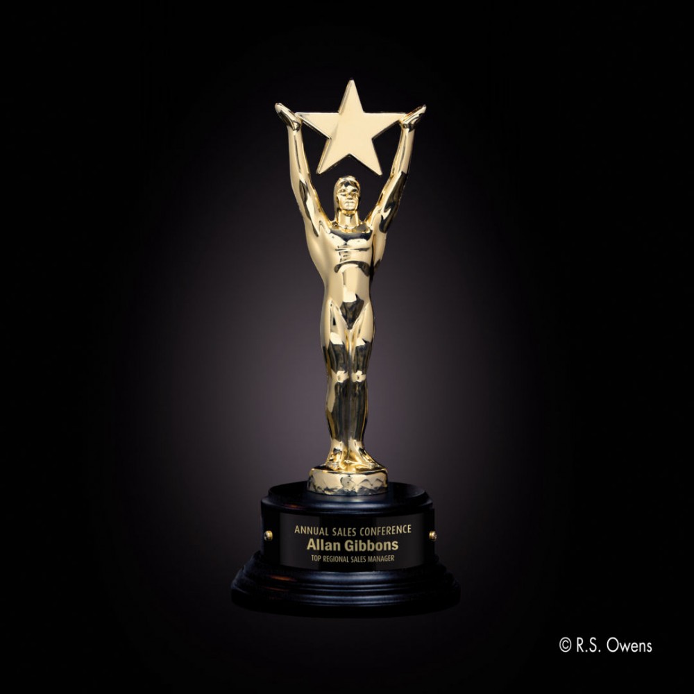Star Achievement - Gold/Ebony - 9" with Logo