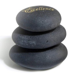 Logo Branded Sandcast Stone (Stack of 3) - Black 4"