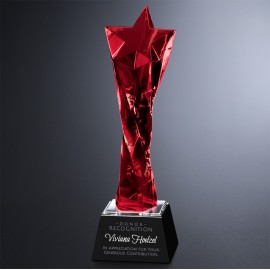 Logo Branded Twisted Star Ruby Award 11"  Logo Branded Twisted Star Ruby Award 11"