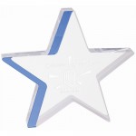 Logo Imprinted 7 3/4" x 7" Star Acrylic with Blue Edge