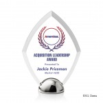 Custom VividPrint Award - Diamond Hemisphere/Silver 6"