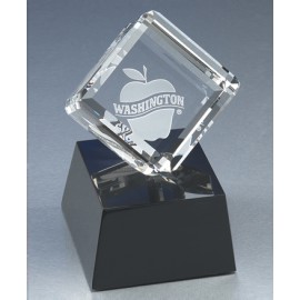 Optical Crystal Cube on Marble Base with Logo