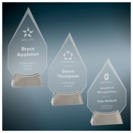 Customized Platinum Glass Diamond With Solid Base Awards