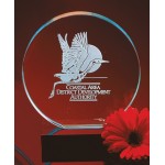 Crystal Halo Award Jade (8") with Logo