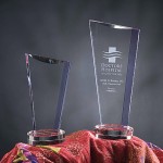 7 1/4" Indra Crystal Award Custom Etched