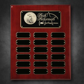Customized Rosewood Piano Finish Perpetual Plaque 10-1/2" x 13"  Customized Rosewood Piano Finish Perpetual Plaque 10-1/2" x 13"