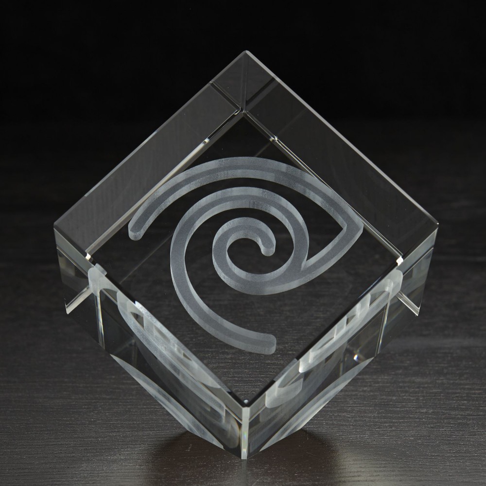 Extra Large Jewel Cube 3D Crystal Award with Logo