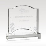 Logo Branded Crystal Arch Award 6"