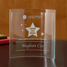 Customized Jade Square Crescent - Large Award