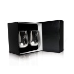 17oz Stemless Wine Glass Set of 2 with Logo
