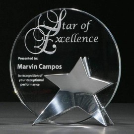 Personalized Beacon Round - Starfire/Aluminum 6" Diam  Personalized Beacon Round - Starfire/Aluminum 6" Diam