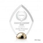 Diamond Hemisphere - Acrylic/Bright Gold 6" with Logo
