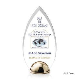 VividPrint Award - Contour Hemisphere/Bright Gold 6" with Logo  VividPrint Award - Contour Hemisphere/Bright Gold 6" with Logo