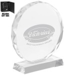 Round Edge Branded Crystal Glass Awards with Logo