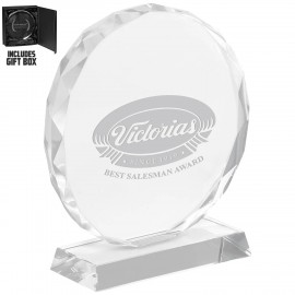 Round Edge Branded Crystal Glass Awards with Logo