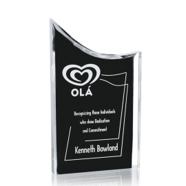 Logo Branded Chiswick Award - Acrylic/Black 8"