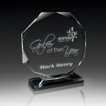 Crystal Octagon Award - Inclination 6" with Logo