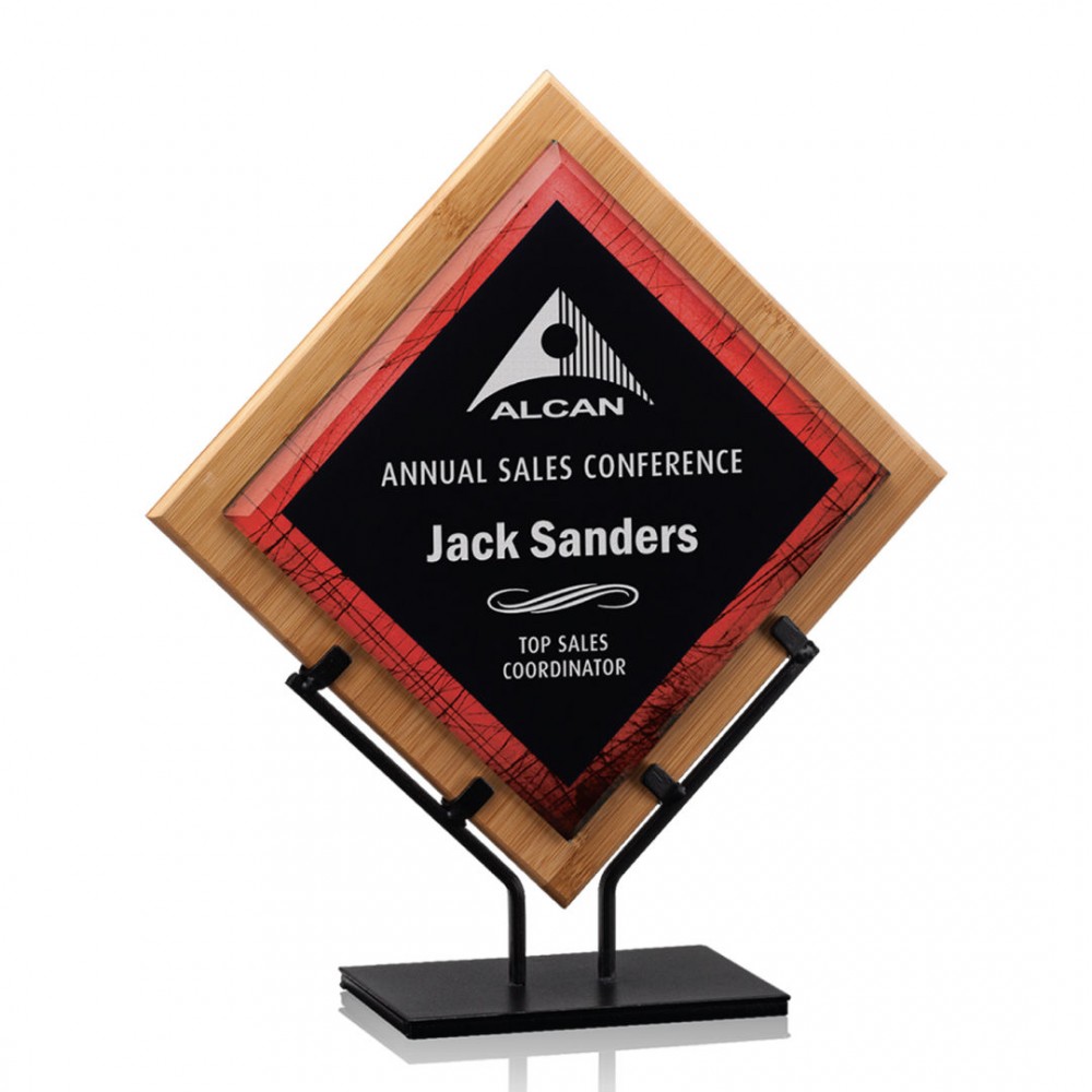 Personalized Lancaster Award - Bamboo/Red 14" H