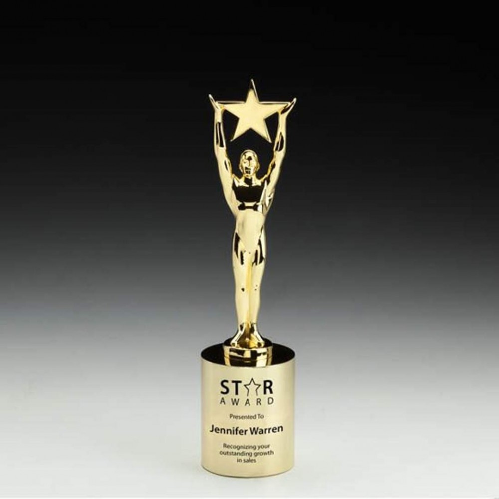 Star Achievement on Cylinder - Gold 10" with Logo