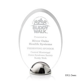 Logo Branded Janus Hemisphere - Acrylic/Silver 6"