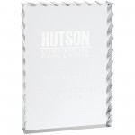 6" x 8" Silver Wave Edge Acrylic Logo Imprinted