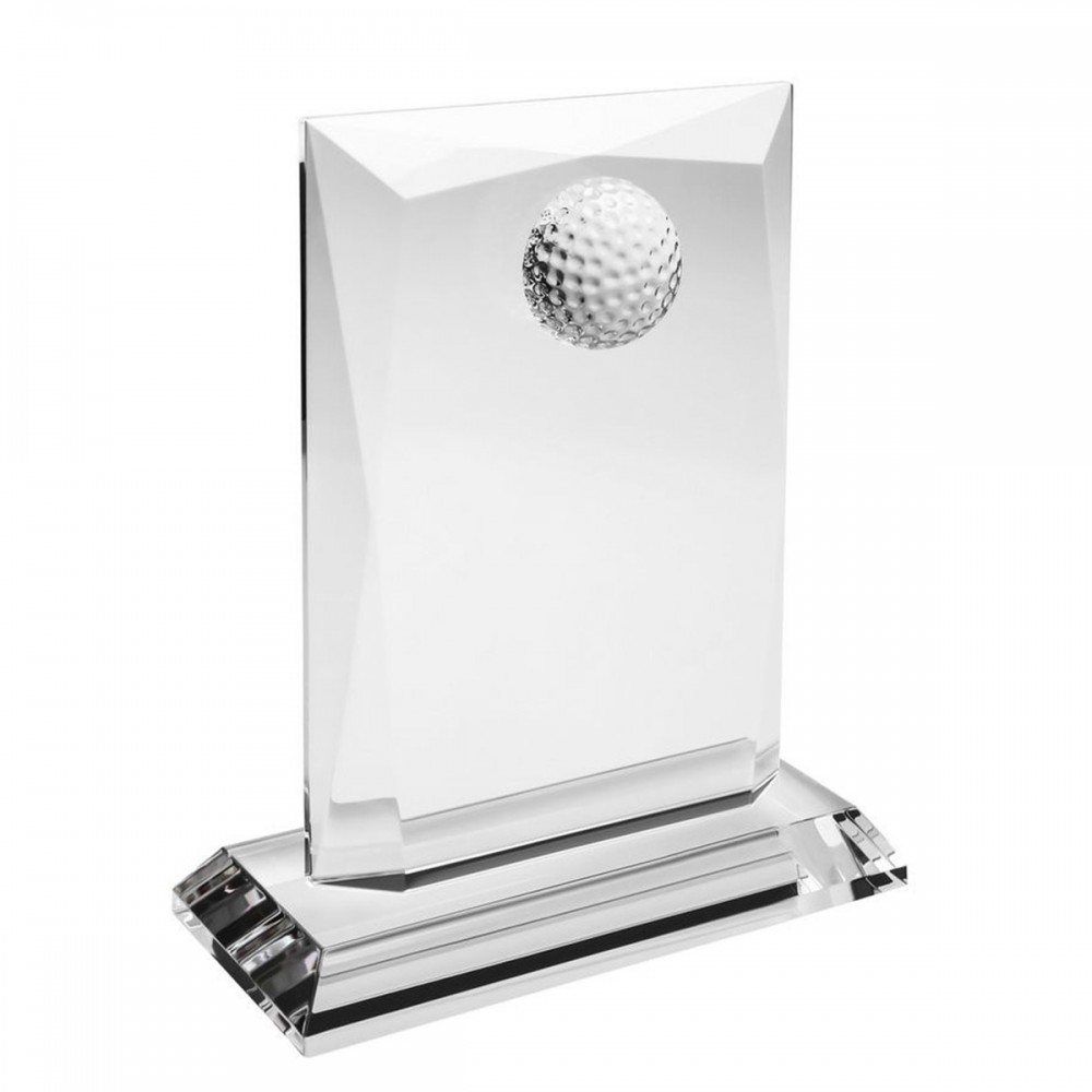 7 3/4" Crystal Award - Golf Prestige with Logo