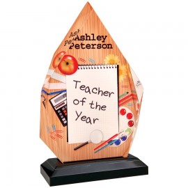 5.25" x 7.75" Diamond Acrylic Award with Stand with Logo  5.25" x 7.75" Diamond Acrylic Award with Stand with Logo