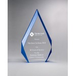Flame Series Acrylic Award w/ Blue Accented Bevels with Logo