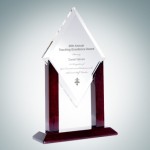 Alpha Optical Crystal Diamond Award Plaque Custom Etched