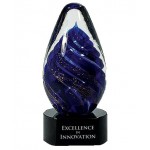 Bubble Art Glass Award for Excellence in Innovation with Logo