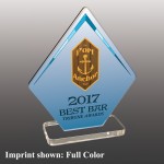 Small Diamond Shaped Full Color Acrylic Award with Logo