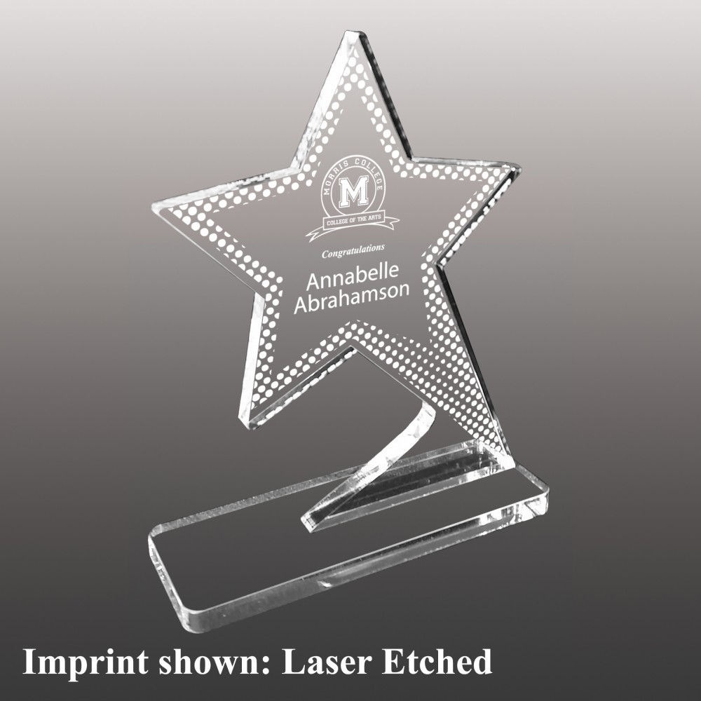 Medium Shooting Star Etched Acrylic Award with Logo