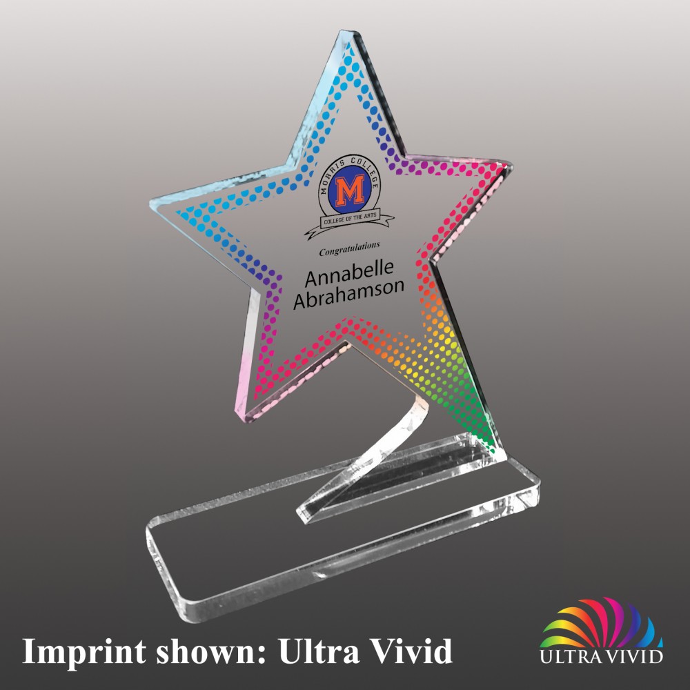 Promotional Small Shooting Star Shaped Ultra Vivid Acrylic Award
