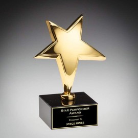 Rising Star (M) on Marble - Gold/Black 6" with Logo  Rising Star (M) on Marble - Gold/Black 6" with Logo