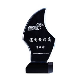 New Design Award Creative Crystal Trophy With Resin Base with Logo