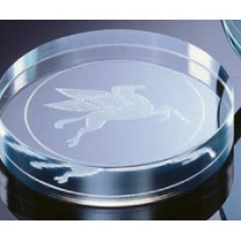 Logo Branded 4" Crystal Halo Self Paperweight Award Clear  Logo Branded 4" Crystal Halo Self Paperweight Award Clear