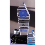 Blue Wire Acrylic Award - Wired In with Logo