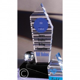 Blue Wire Acrylic Award - Wired In with Logo  Blue Wire Acrylic Award - Wired In with Logo