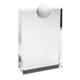 6" Crystal Award - Golf Baldwin with Logo