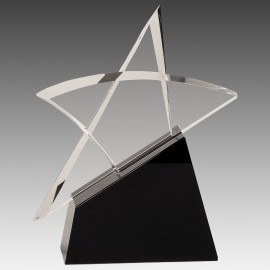 Custom 8.75" Clear Crystal Outline Star on Black Base