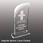 Large Curved Top Etched Acrylic Award with Logo