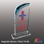 Medium Rounded Top Rectangle Shaped Ultra Vivid Acrylic Award with Logo