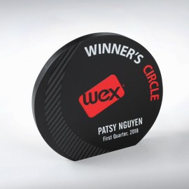 Carbon Fiber-Texture Round Upright Award with Logo  Carbon Fiber-Texture Round Upright Award with Logo