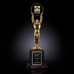 Champion Award - Gold/Rosewood Base with Logo