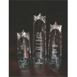 Custom Etched 12" Crystal Star Tower Award