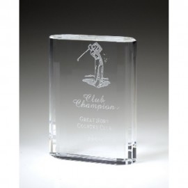 Merit Glass Award - 6 '' with Logo